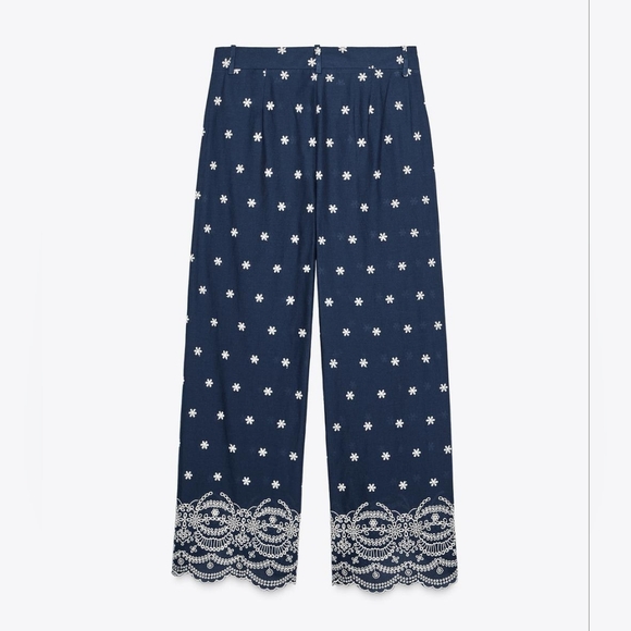 ZARA 2 PIECES EMBROIDERED SHIRT WITH EMBROIDERED CULOTTES SIZE XS - Picture 12 of 13